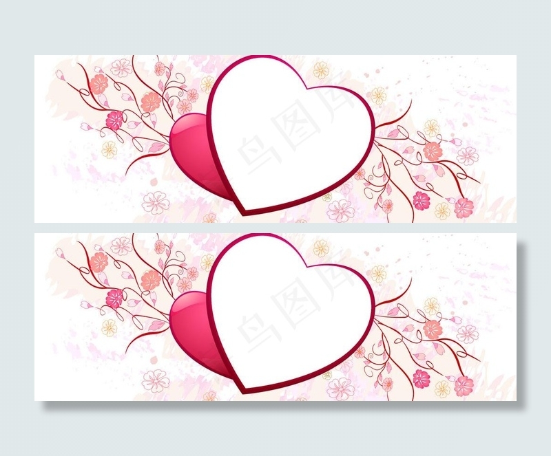 枚红色心形单相框图片