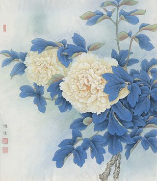 李怀臣工笔牡丹高清图