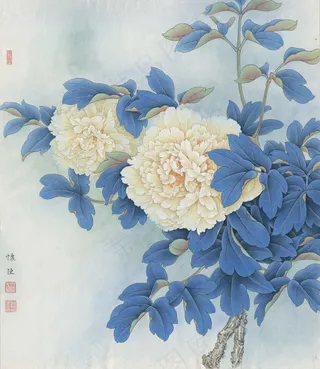 李怀臣工笔牡丹高清图