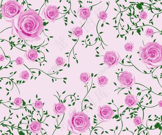 玫瑰藤蔓背景墙