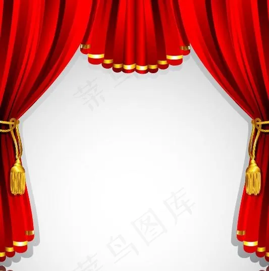 华丽的红色幕布矢量素材三