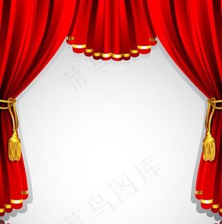 华丽的红色幕布矢量素材三