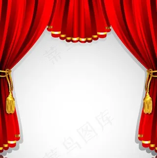 华丽的红色幕布矢量素材三