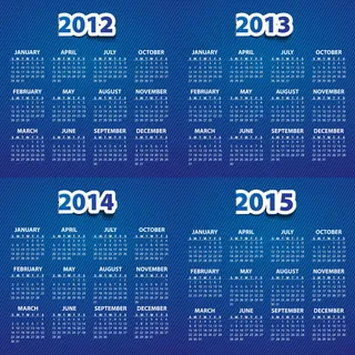蓝色背景年历设计矢量图 AI