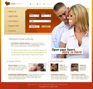 交友中心网站psd模板