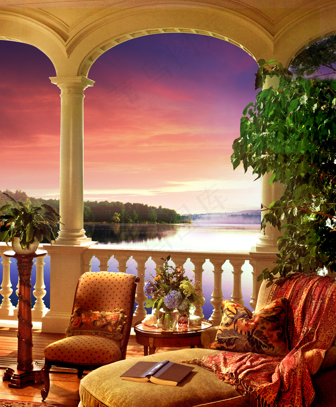 湖景豪宅别墅广告PSD地产模