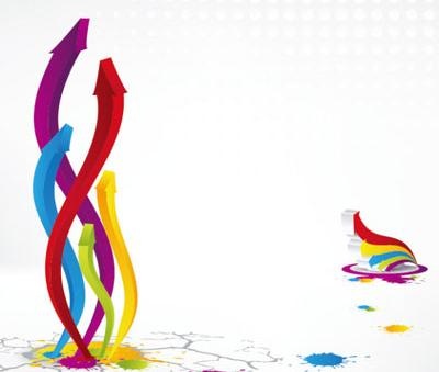 五颜六色的立体箭头矢量素材