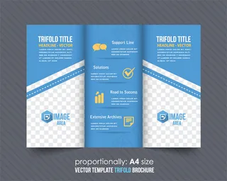 蓝色商务折页设计图片