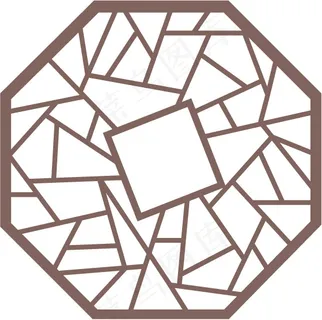 传统八角窗矢量图 AI