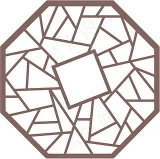 传统八角窗矢量图 AI
