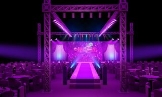 紫色唯美婚礼宴会效果图