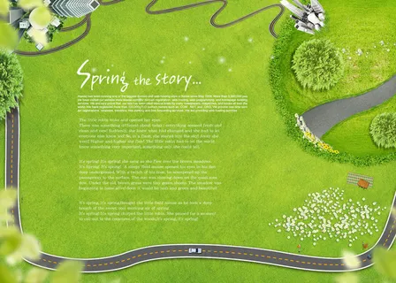 青青草地时尚春天海报PSD设