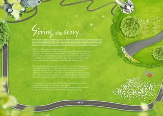 青青草地时尚春天海报PSD设