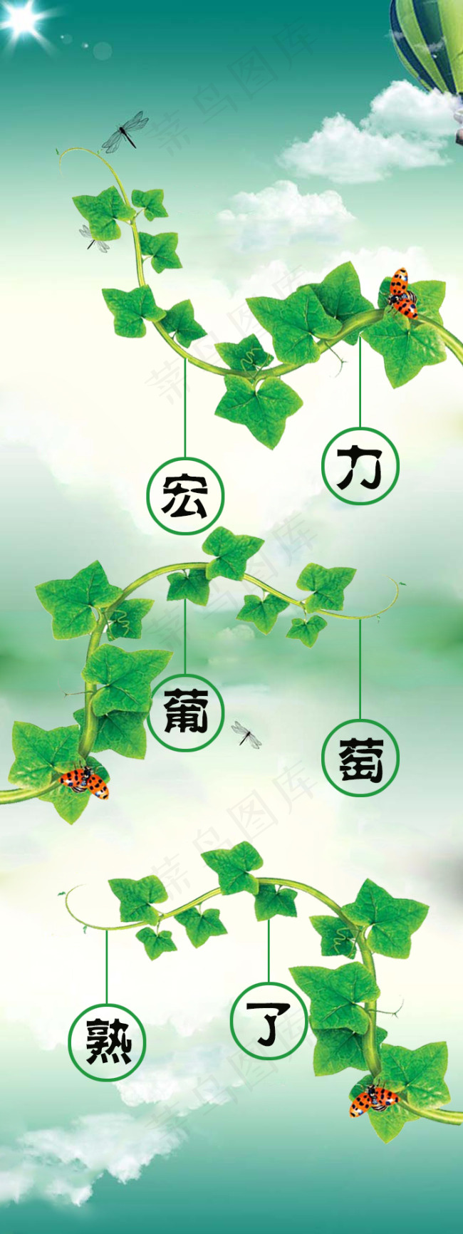 宏力葡萄易拉宝psd模版下载