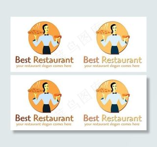 卡通餐馆标识图片