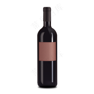 手绘竖立红酒瓶素材