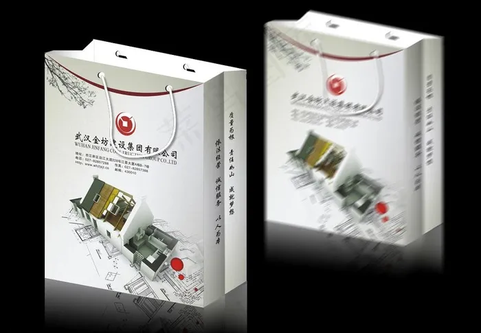 建筑手提袋 (平面图)图片cdr矢量模版下载