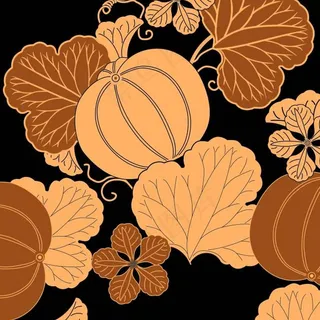 黄色瓜藤花纹底纹