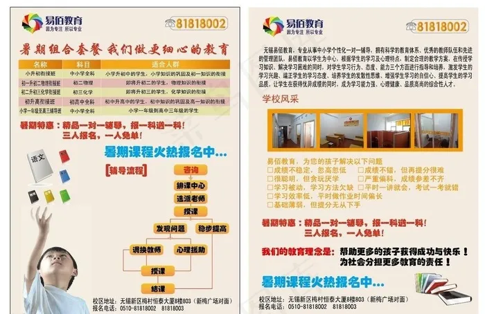 教育培训中心传单ai矢量模版下载
