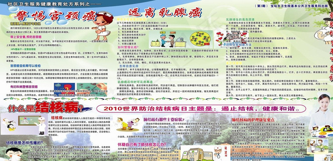 社区健康教育宣传栏图片cdr矢量模版下载