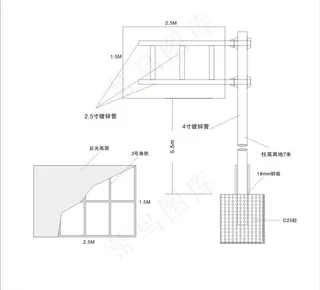 f路牌支架施工图图片