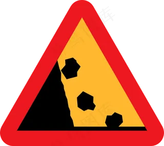 落下的岩石道路标志剪贴画