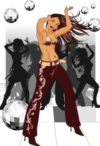 时尚女人与花纹矢量图62