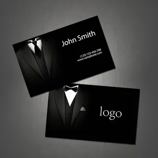 服装纺织行业男装名片模板下载AI