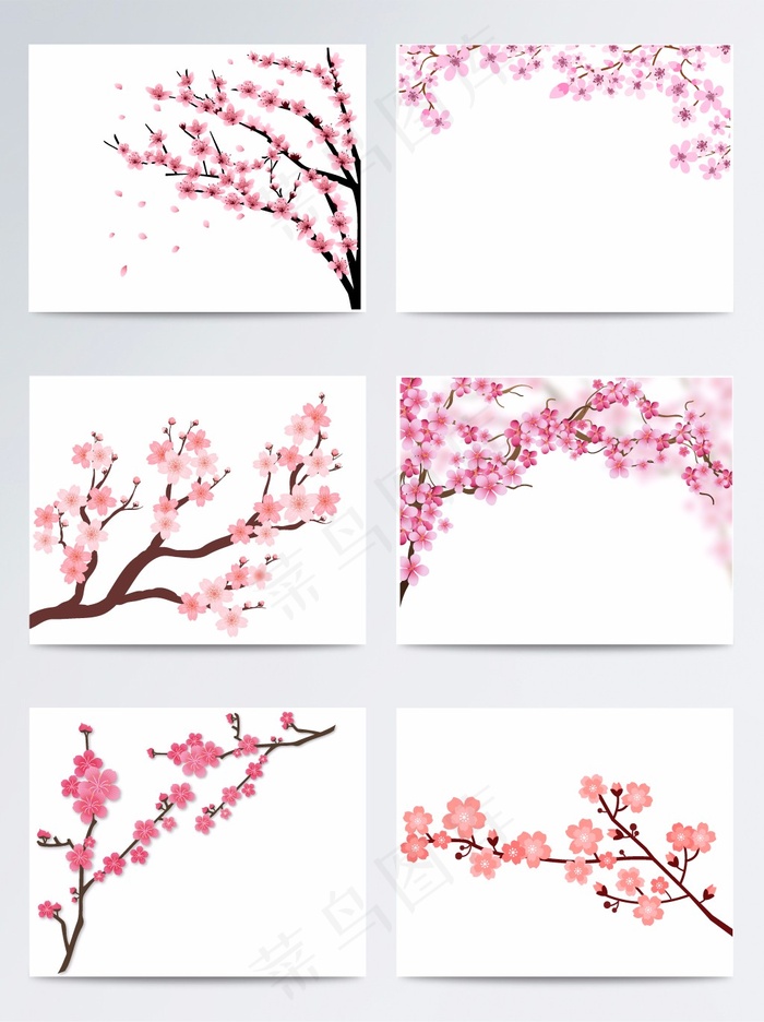 矢量桃花素材eps,ai矢量模版下载