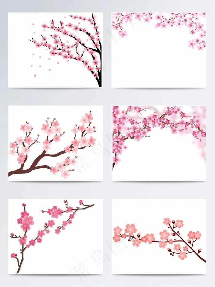 矢量桃花素材eps,ai矢量模版下载