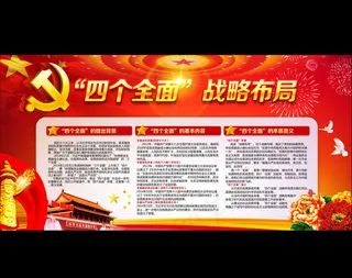 最新四个全面展板党建展板设计