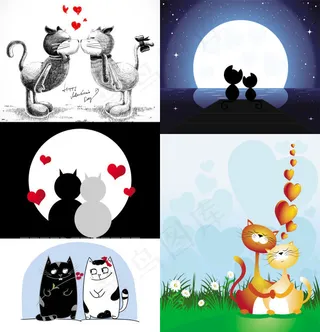 可爱的卡通猫咪——矢量素材