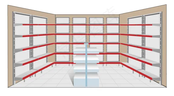 小超市货架规划图AI矢量图