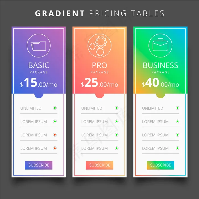 明艳渐变色底纹移动端结算页面eps,ai矢量模版下载