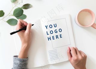 手绘logo样机设计素材