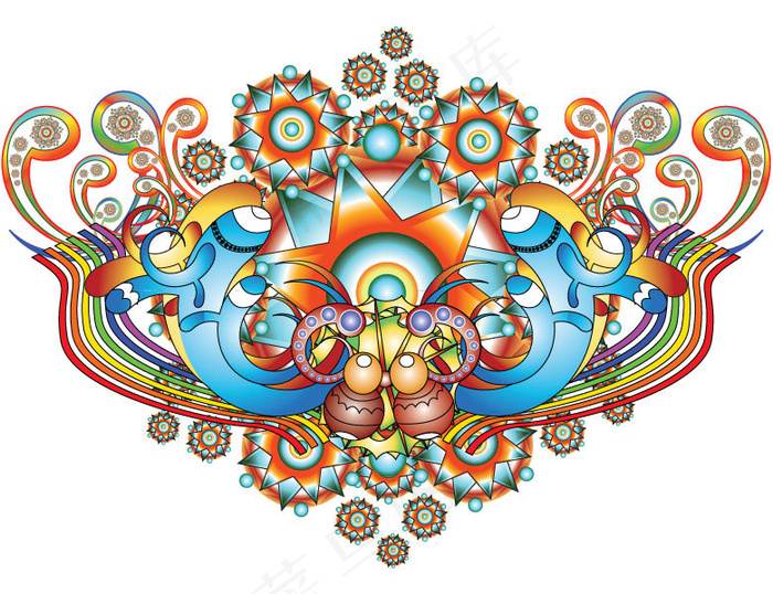 免费色炸弹矢量插画摘要Adobe周...