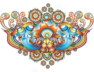 免费色炸弹矢量插画摘要Adobe周...