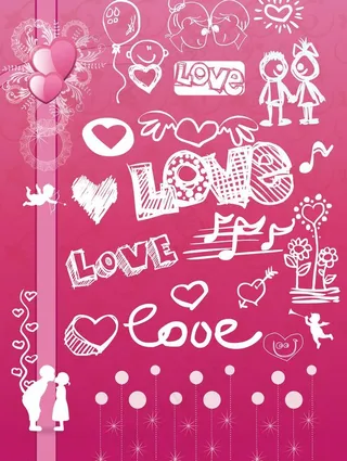 情人节手绘风矢量素材图片