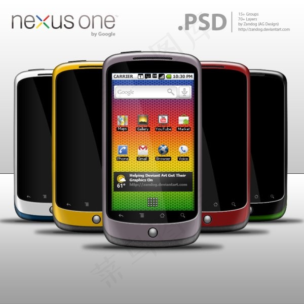 智能触摸屏手机设计PSD分层