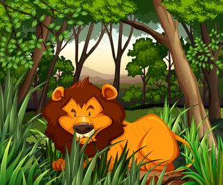 北欧简约卡通狮子矢量标志