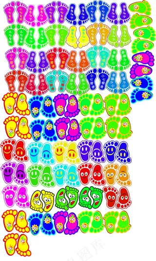 防滑贴 小心台阶 小心擦滑 脚丫