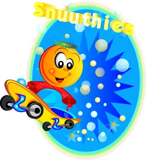 渐变背景的戴有星星笑脸滑板