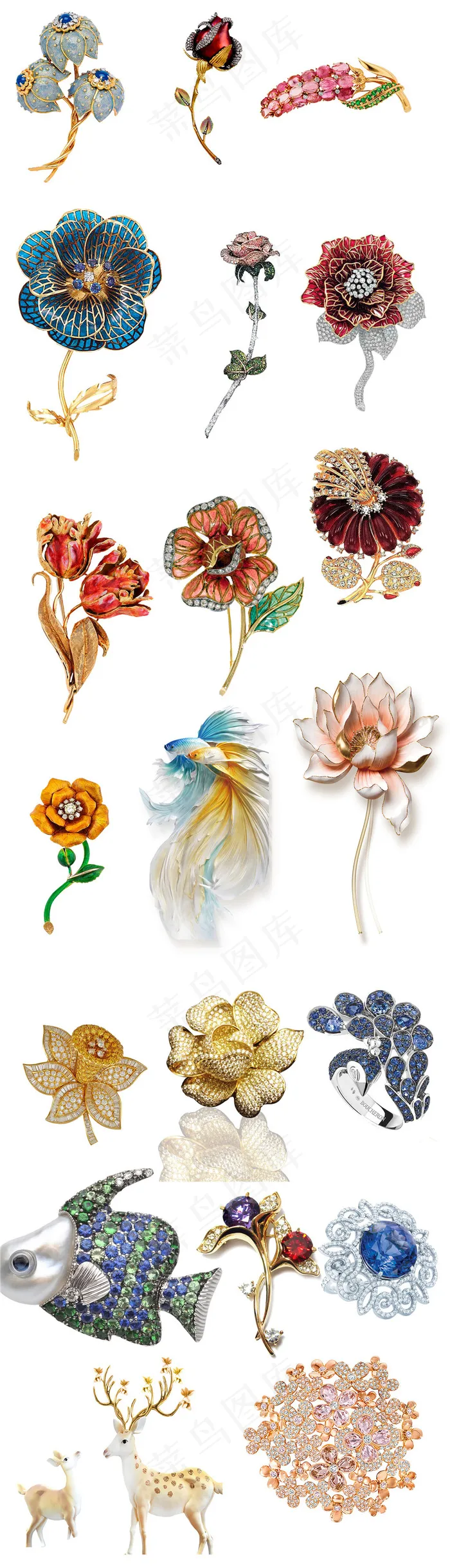 珠宝新中式唯美水彩手绘玉兰花psd模版下载