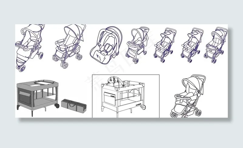 童车图片cdr矢量模版下载