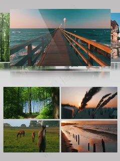 2K唯美春季海边旅游浪漫绿色生机盎然景观日出日落