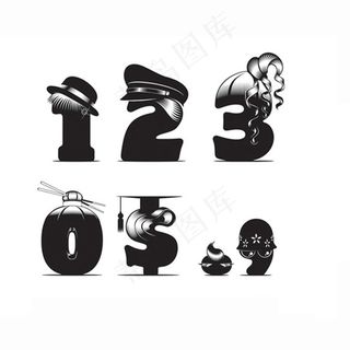 位图 文字 数字 色彩 黑白色 免费素材