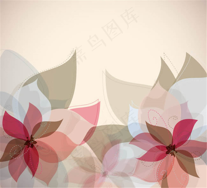 淡雅花卉装饰背景矢量素材eps,ai矢量模版下载