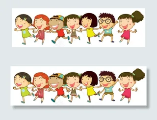 矢量牵手儿童(四)