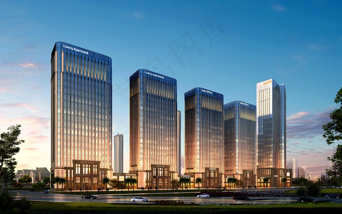 奢侈品广场建筑方案效果图图片