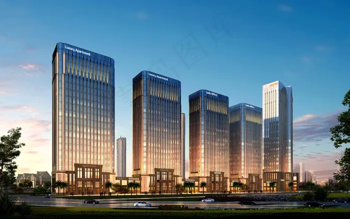 奢侈品广场建筑方案效果图图片